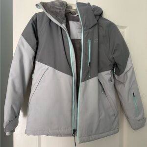 L.L. Bean Kids' Two-Tone Gray Puffer Jacket